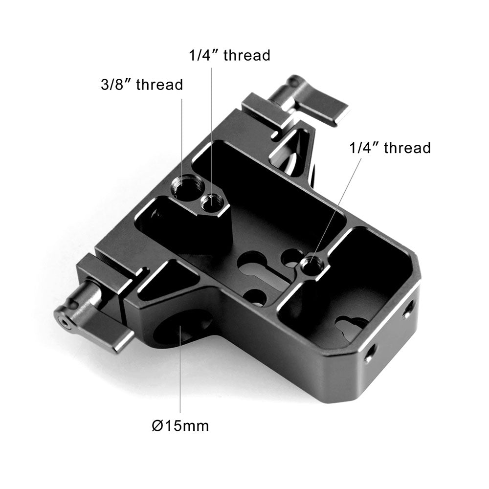 SmallRig Bottom Mount Plate with Dual 15mm Rod Clamp 1674