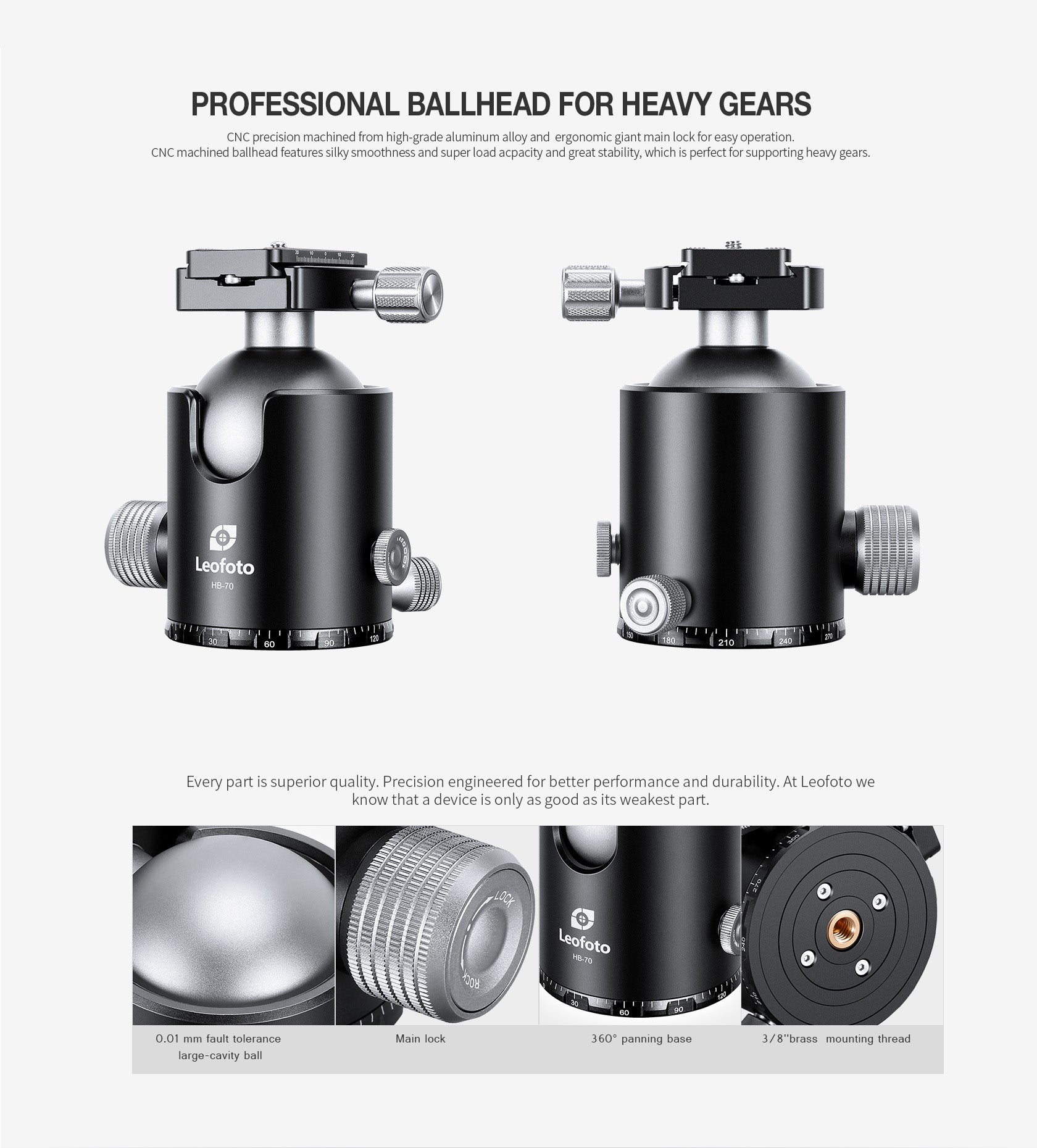 Leofoto HB-70 Ball Head