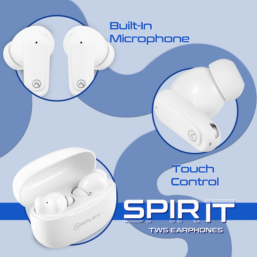 Amplify Spirit Series TWS Earphone - White - Image 3