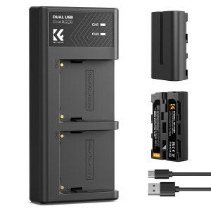 K & F Concept K&F Concept 2 Pack NP-F550 Batteries & Dual USB Charger Compatible with Sony - KF28-0046