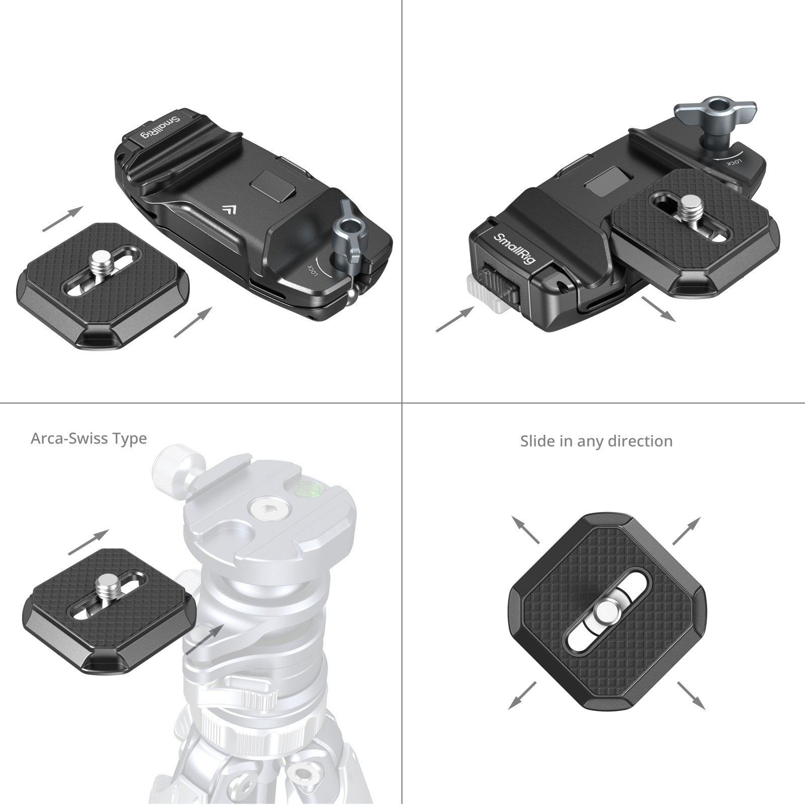 SmallRig Camera Clip with Quick Release Mount Plate Kit 5053