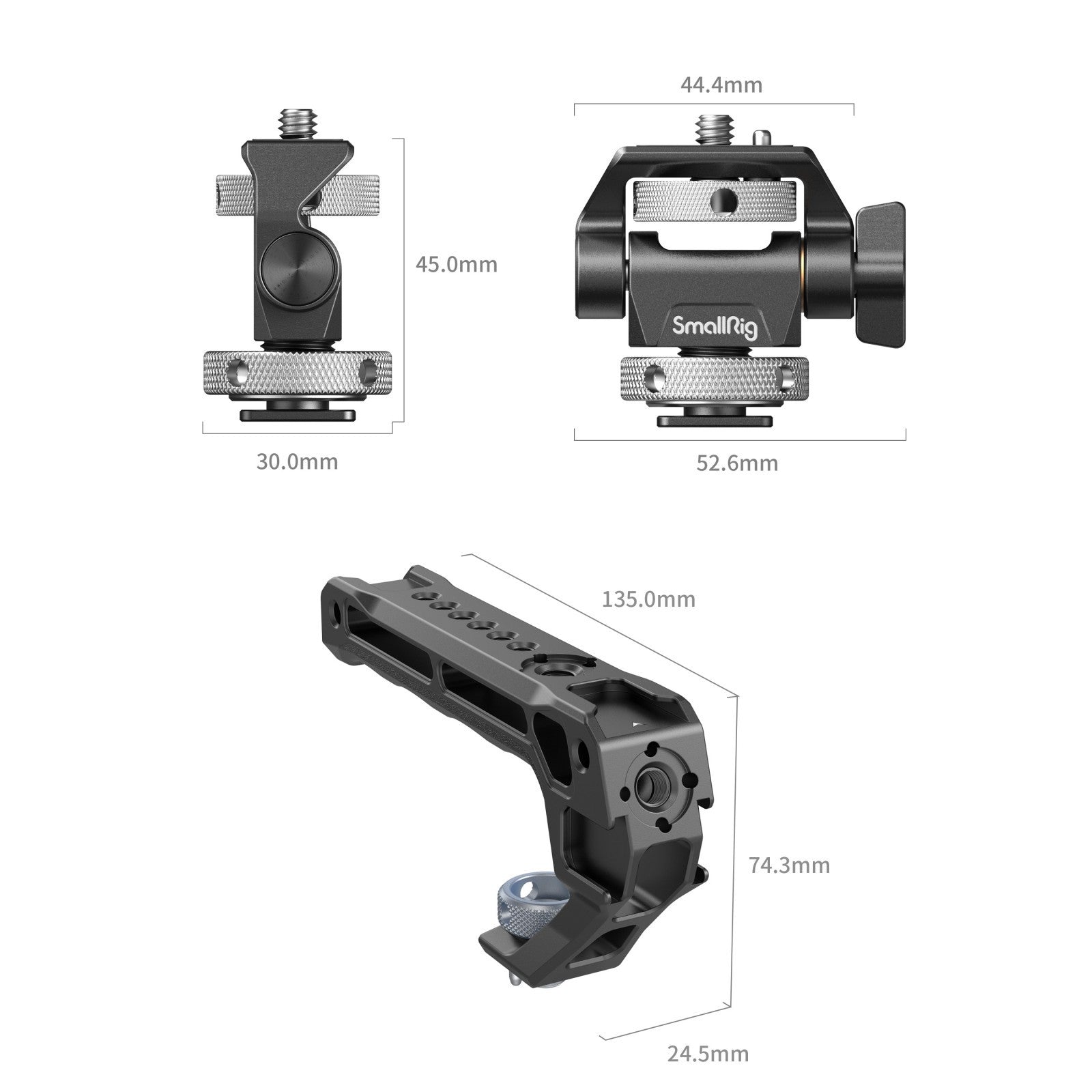 SmallRig Top Handle with Monitor Support Kit (Compatible with Cold Shoe) 5322