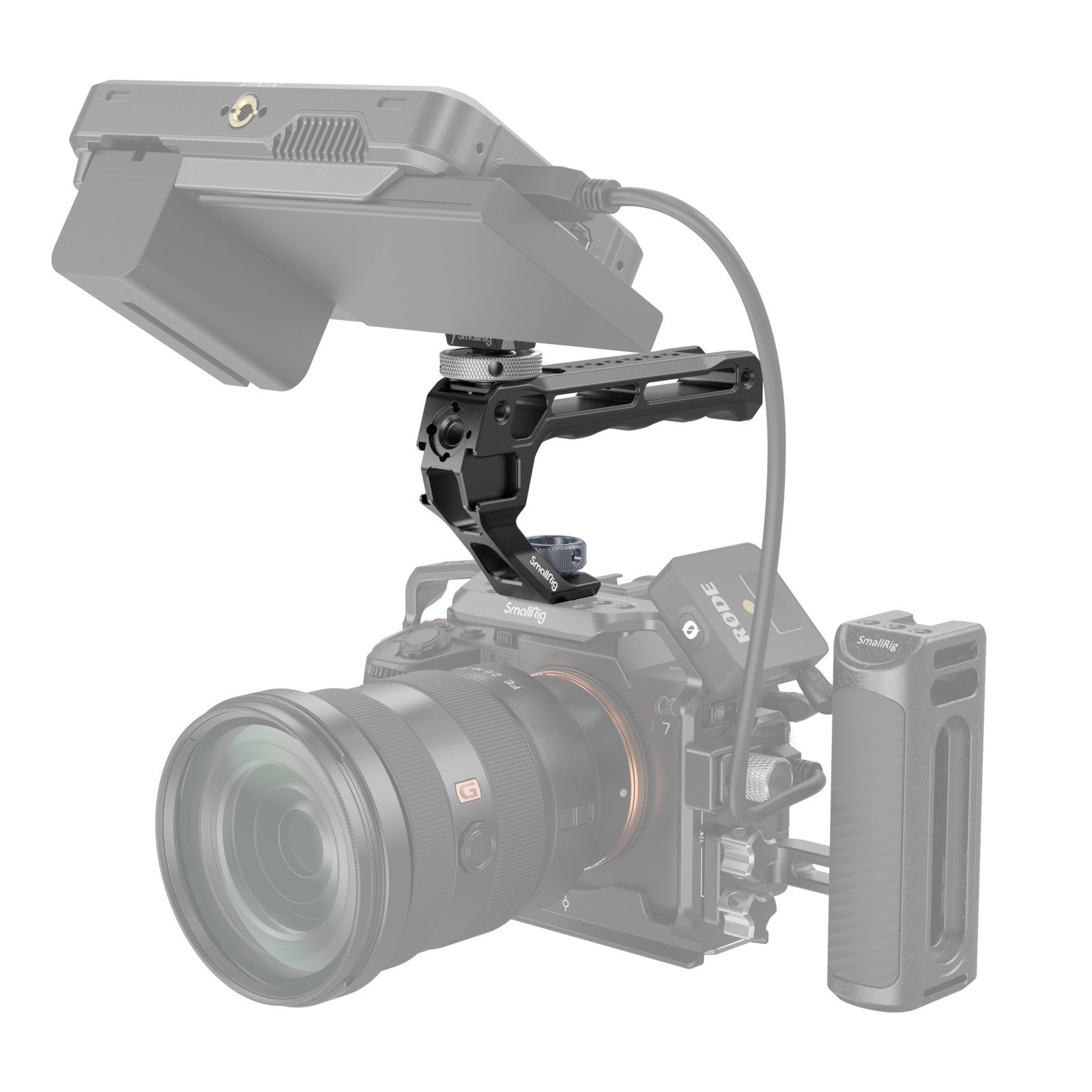 SmallRig Top Handle with Monitor Support Kit (Compatible with Cold Shoe) 5322
