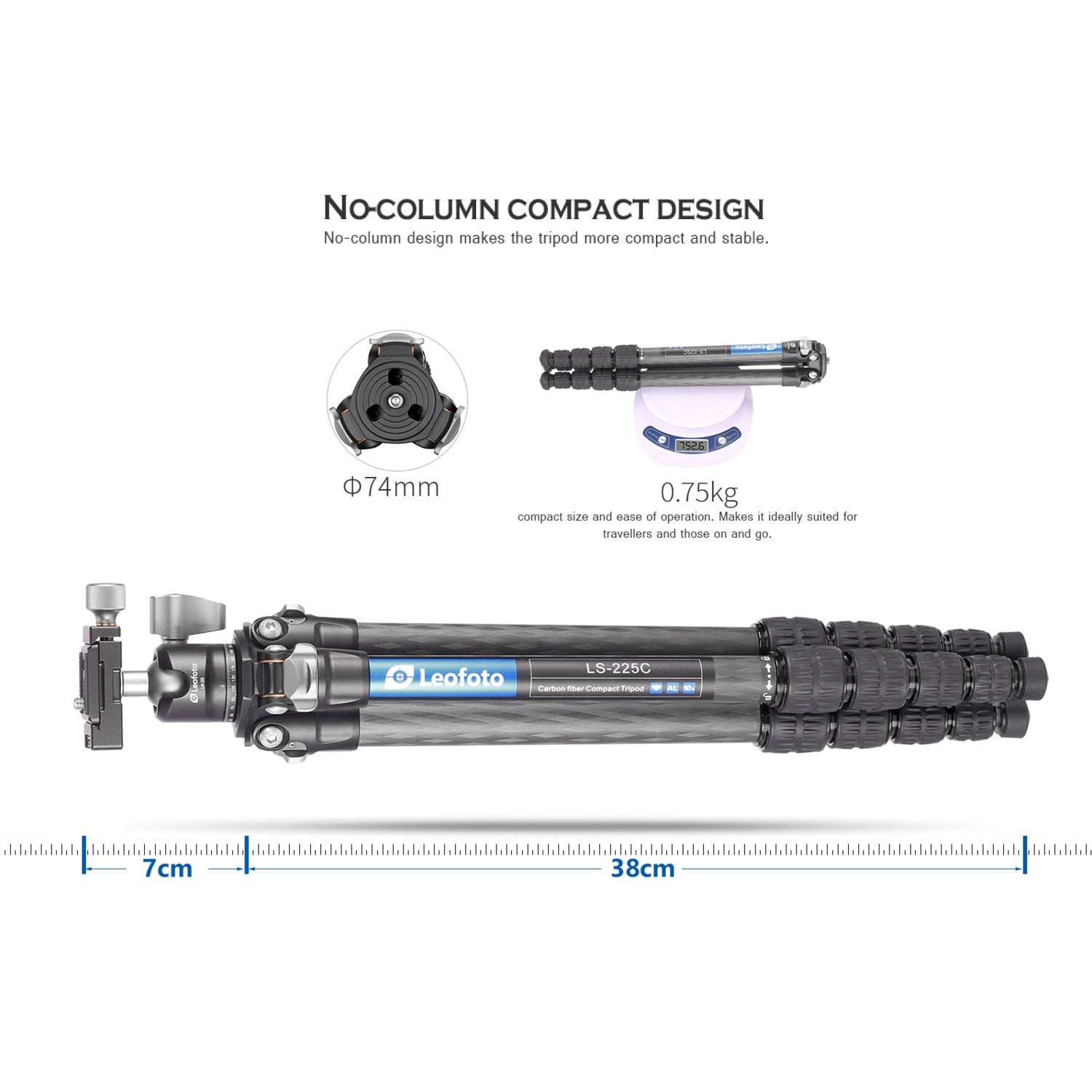 Leofoto Ranger LS-225C + LH-25 Carbon Fiber Tripod Kit