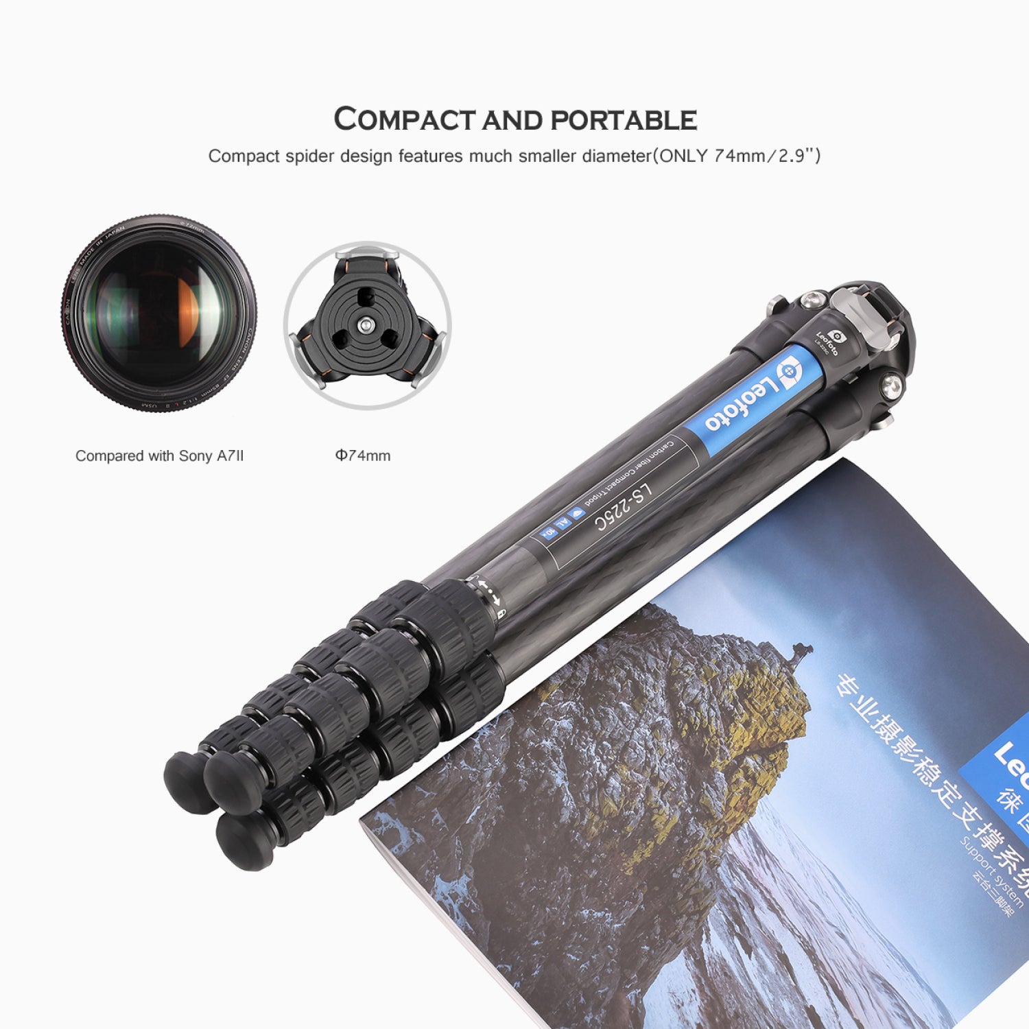 Leofoto Ranger LS-225C + LH-25 Carbon Fiber Tripod Kit