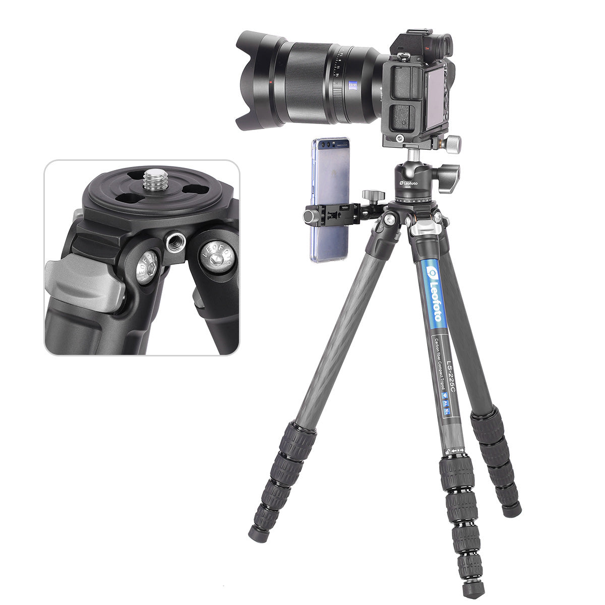 Leofoto Ranger LS-225C + LH-25 Carbon Fiber Tripod Kit