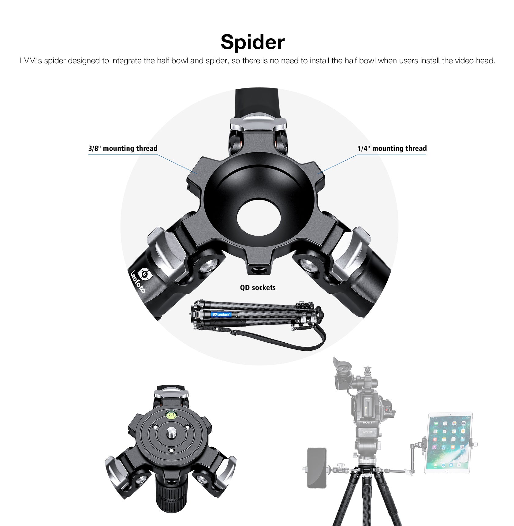 Leofoto LVM-323C + BV-15 Video Tripod Kit