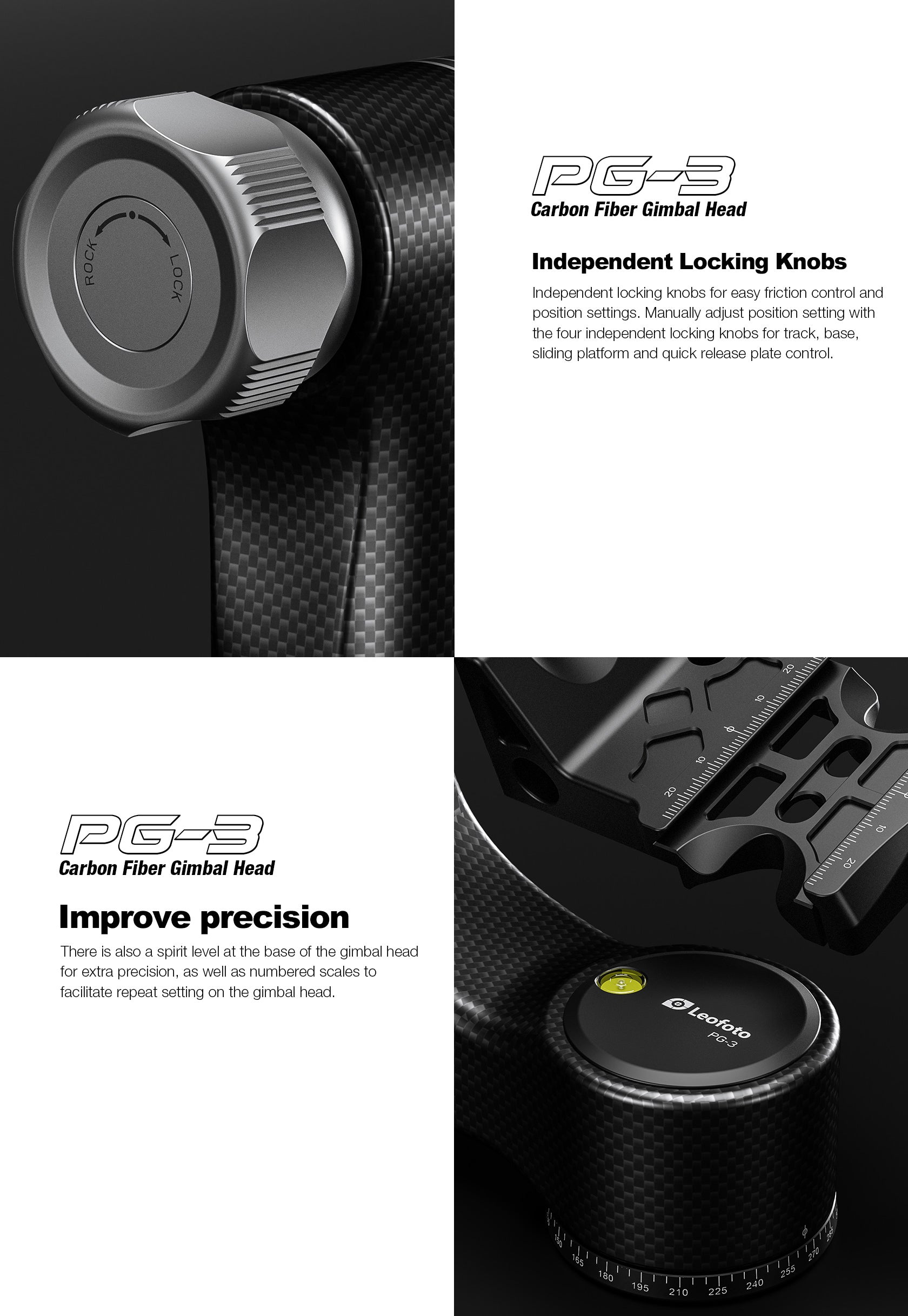 Leofoto PG-3 Carbon Fiber Gimbal