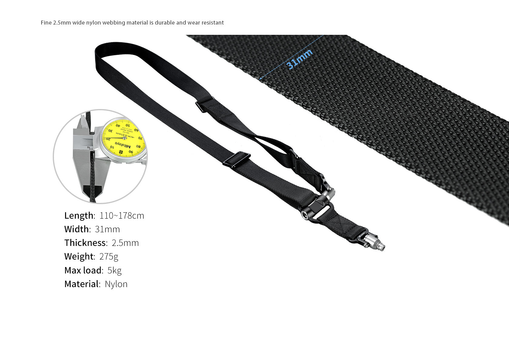 Leofoto SP-01 + DC-22Q Quick Detach Shoulder Strap