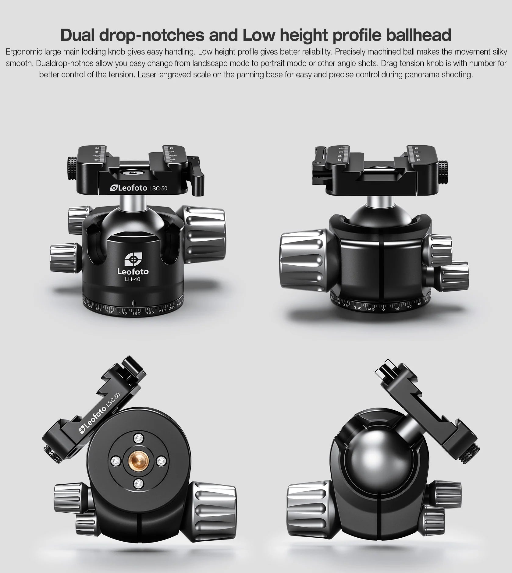 Leofoto Ranger LS-323C + LH-40SC Carbon Fiber Tripod Kit