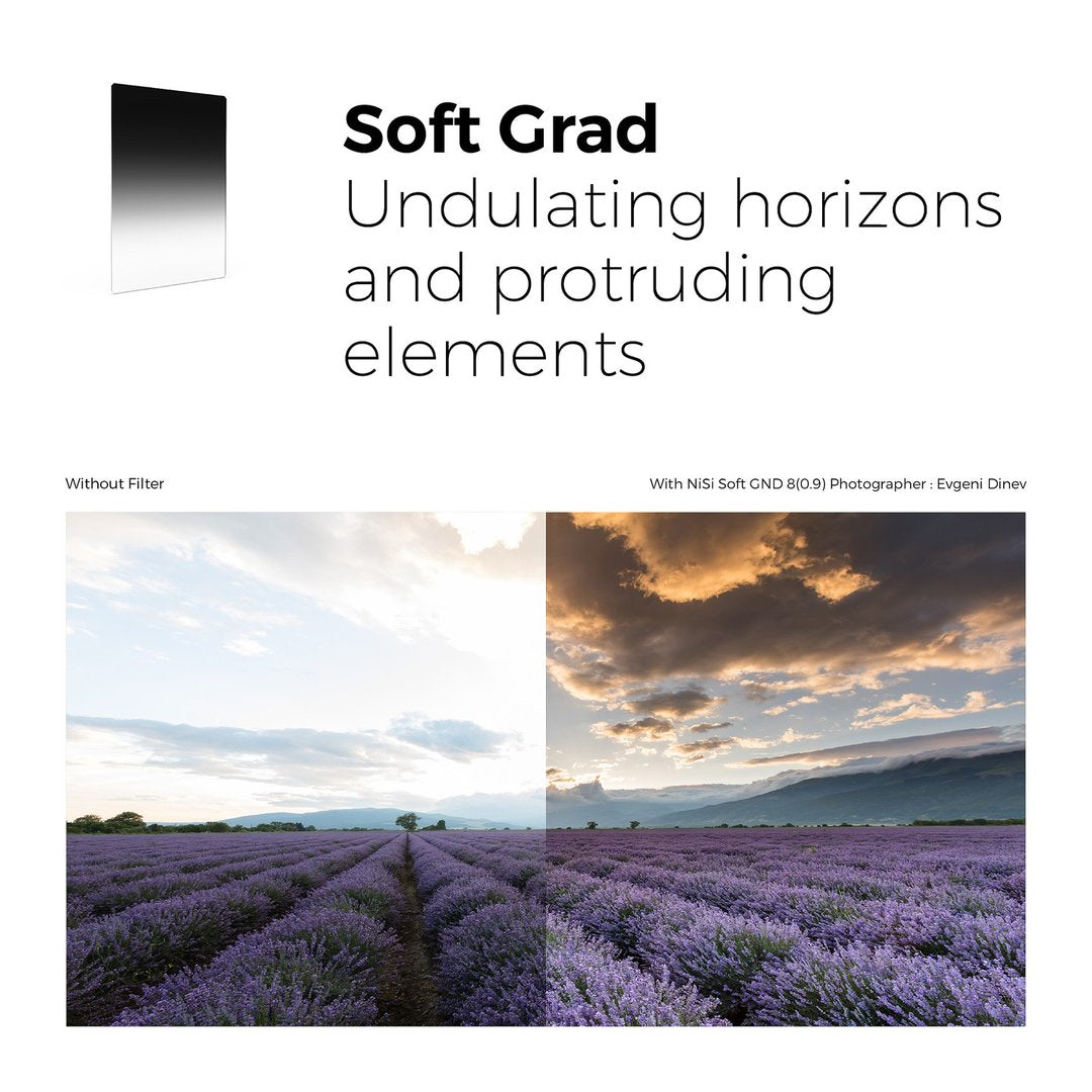 NiSi 100mm Explorer Soft Graduated Nano IR ND Filter 0.9 | 3-Stop | ND8