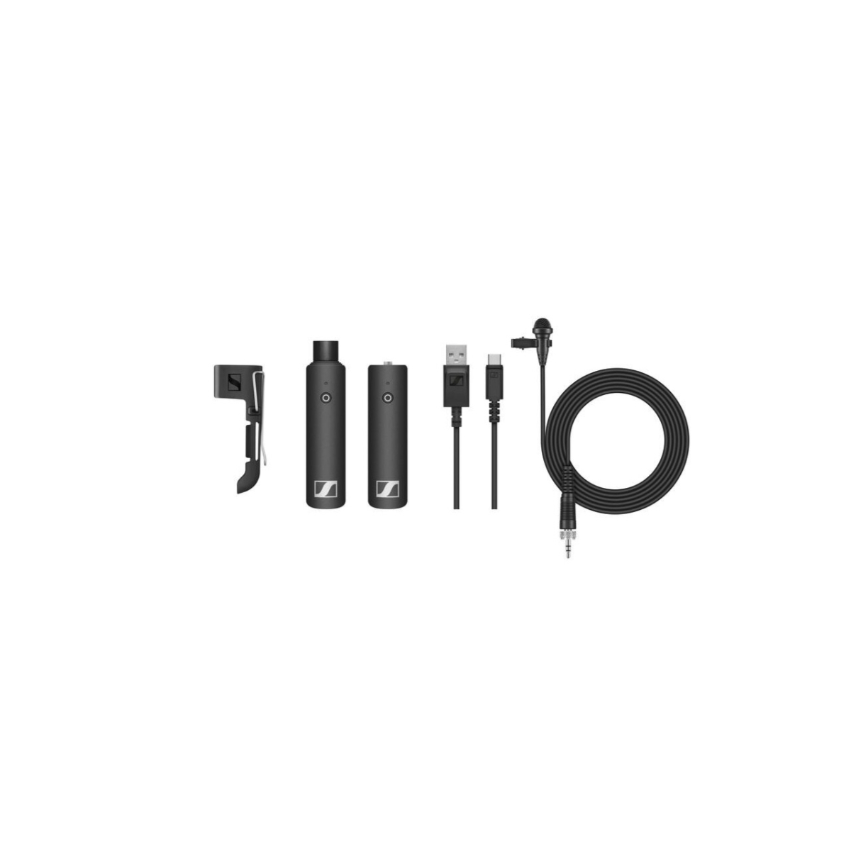 Sennheiser XSW-D Lavalier Set, Mini Jack TX, XLR Male RX, ME2-II, USB-A to USB-C Charger, Belt-clip