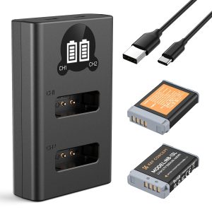 K & F Concept K&F Concept 2 Pack NB-13L Batteries & LCD Charger for Canon