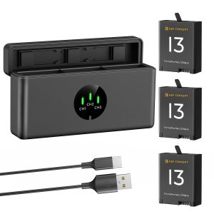 K & F Concept K&F Concept 3 Pack Enduro Batteries & Fast Charger for GoPro Hero 13 Black