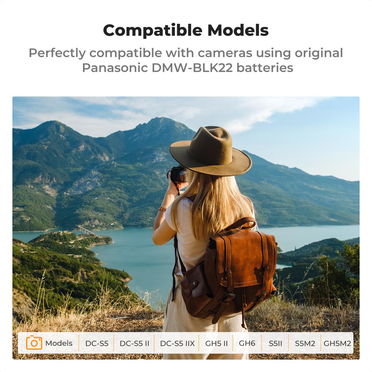 K & F Concept K&F Concept 2 Pack DMW-BLK22 Batteries & LCD Charger for Panasonic Lumix